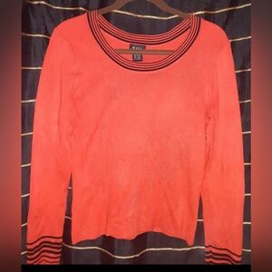 "Evie" Orange & Black Sweater